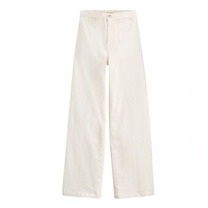 Madewell The Emmett Wide-Leg Crop Jean: Welt Pocket Edition in Tile White